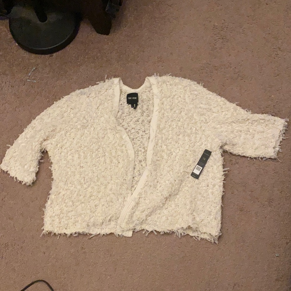 Nic+Zoe White Party Plush Cardigan
